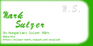 mark sulzer business card